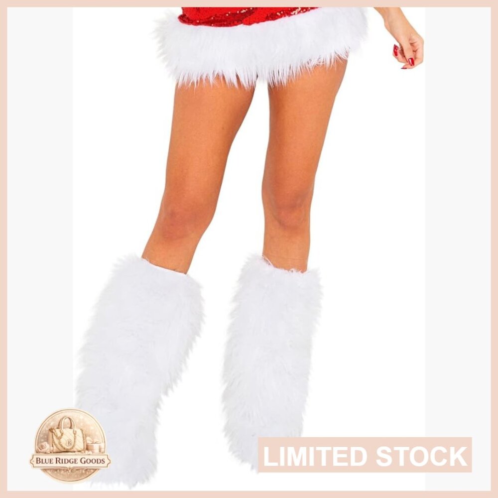 Faux Fur Leg Warmers Cozy Fuzzy Boot Cuffs Y2K Retro Party Accessory